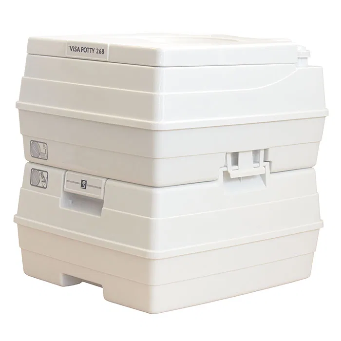 DEF268101 – CMP GROUP Toilet, Portable 3.7 Gallon Fresh Water Tank And 6.3 Gallon Waste Holding Tank Capacity Square ...